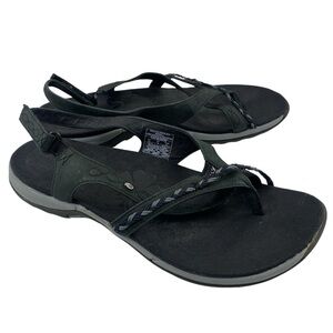Merrell Women's Stella Bloom Black Slingback Thong Sandals Size 10‎